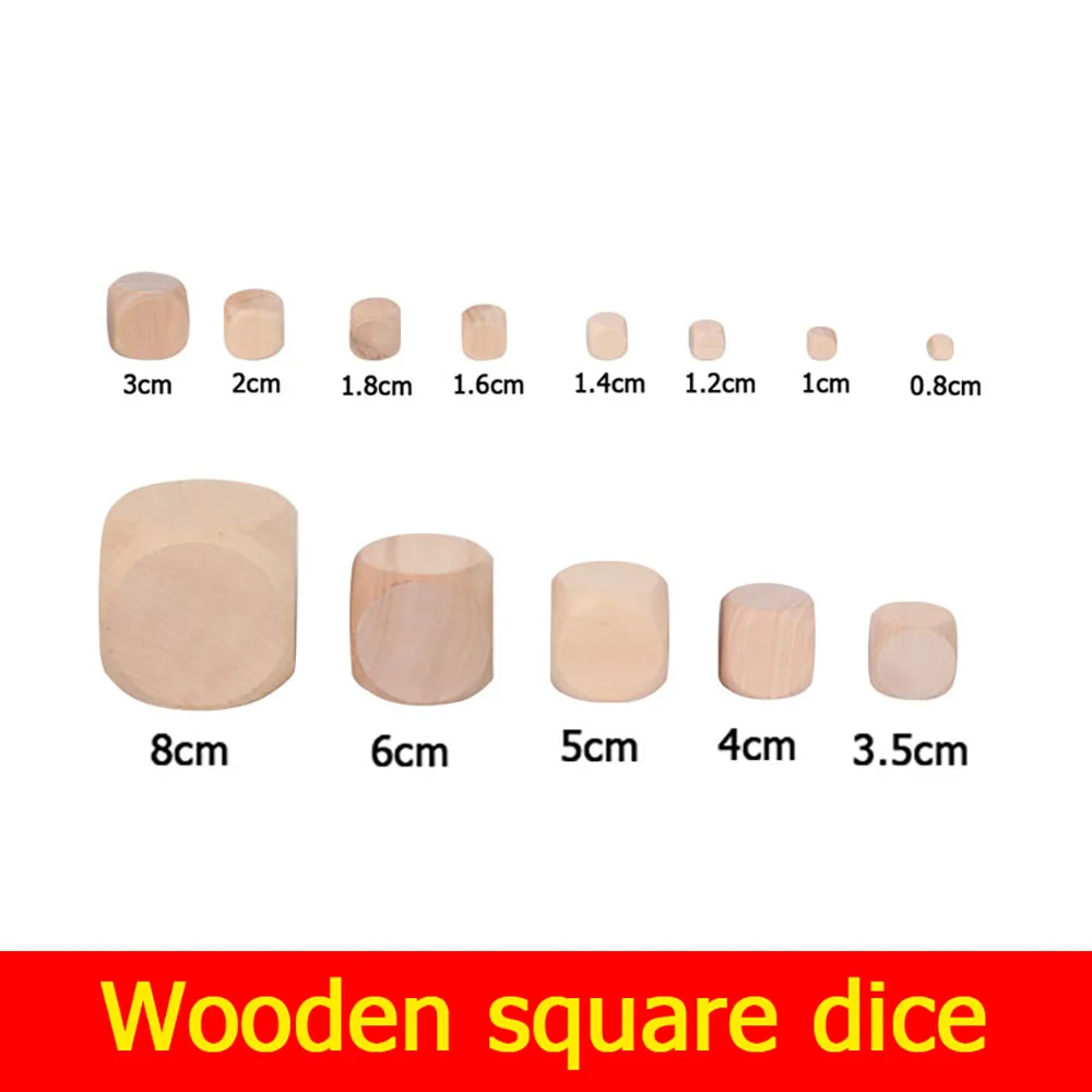 

1-20pcs Wooden Blank Dices Wooden DIY Crafts Party Family Game Printing Engraving Kid Toys Cube Dice Entertainment Accessories