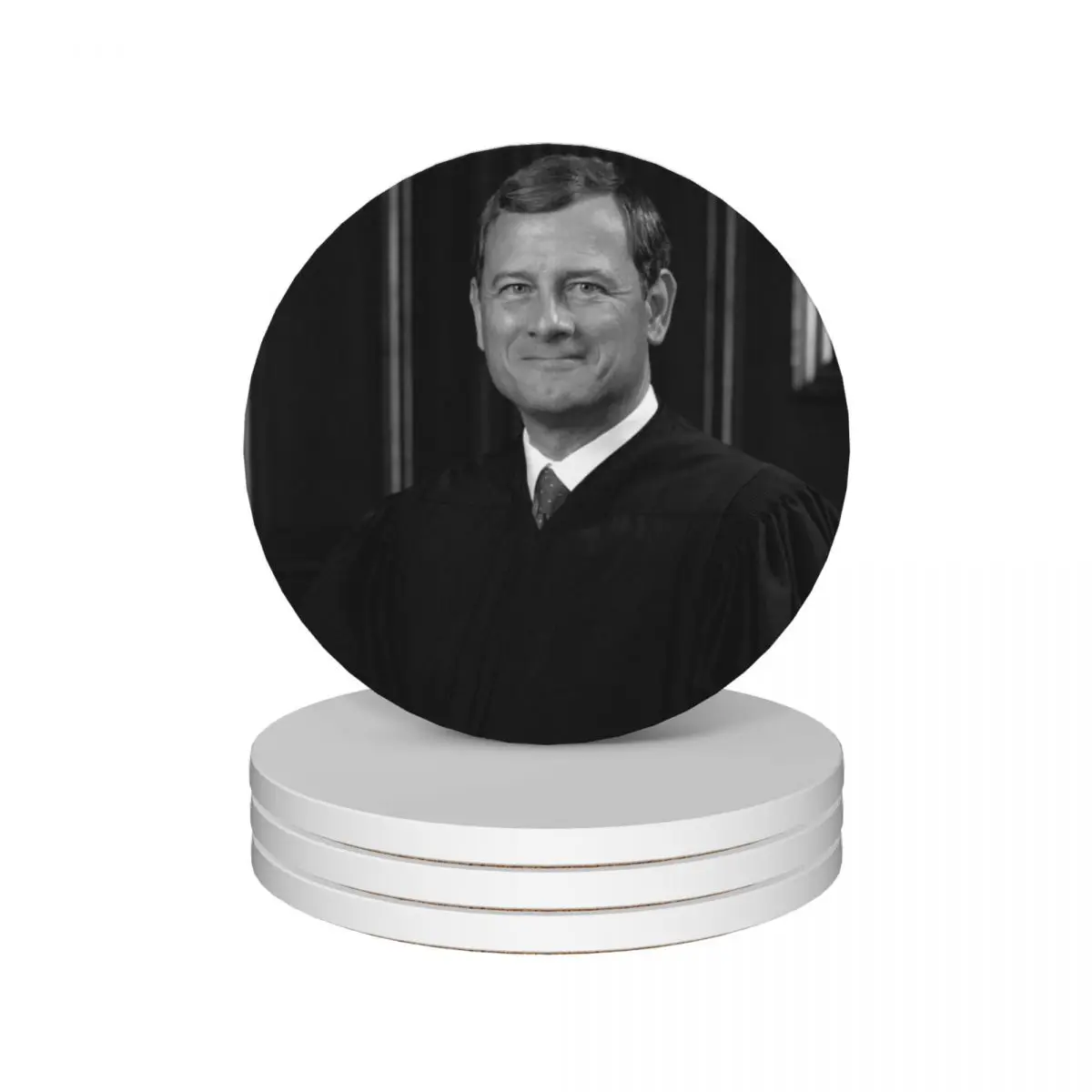 

Chief Justice Roberts Portrait Ceramic Coasters (Set of 4) plate cup pads teapot mat Coasters