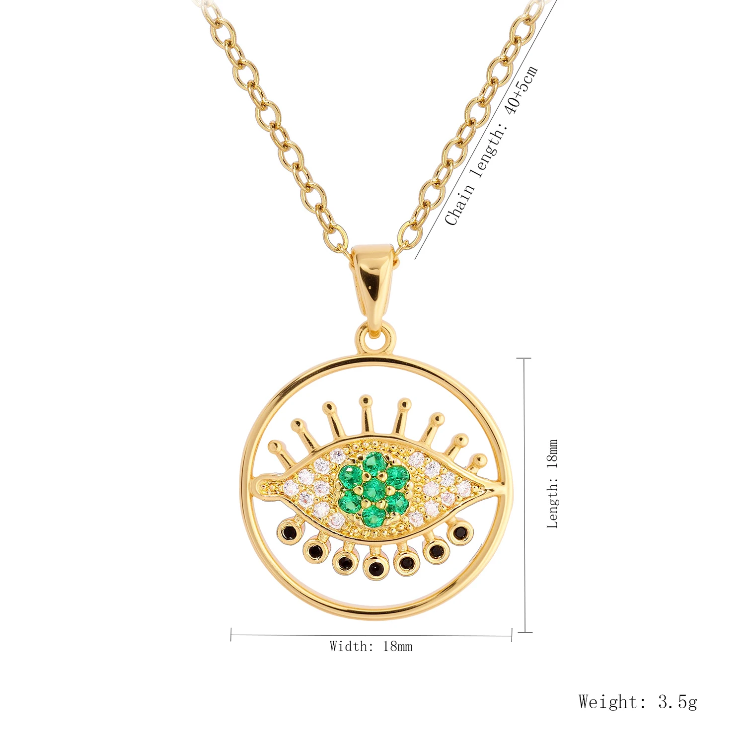 الكلاسيكية الأخضر عين الشر المرأة قلادة الفولاذ المقاوم للصدأ محظوظ قلادة مجوهرات هدية فاخرة العين التركية الإكسسوارات