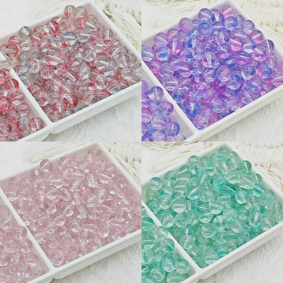 

30pcs Round Smooth Clear Dream Multicolor Crystal Glass Loose Beads Wholesale For Jewelry Making DIY Charms Bracelet Necklace
