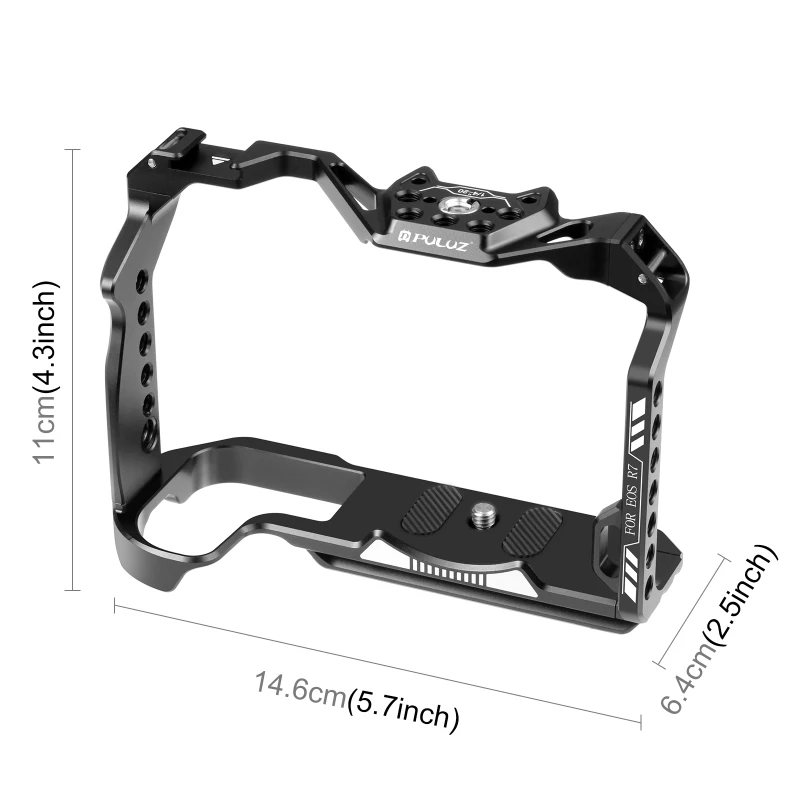 PULUZ Video Camera Cage For Canon EOS R7 Aluminum Alloy Cage Frame with 1/4 3/8 Screw Holes