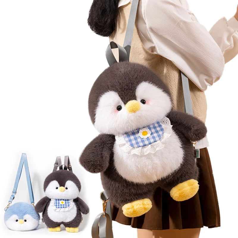 Cute Penguin Plush Backpacks Cartoon Animals Stuffed Plush Bag Kawaii Lady Messenger Bag Children Birthday Gifts