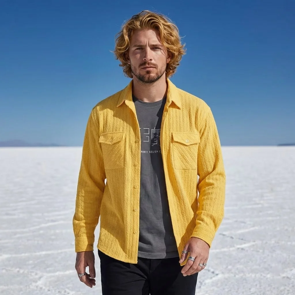 

Новая коллекция весна-лето: мужская повседневная рубашка-кардиган, модная, удобная, в различных цветах