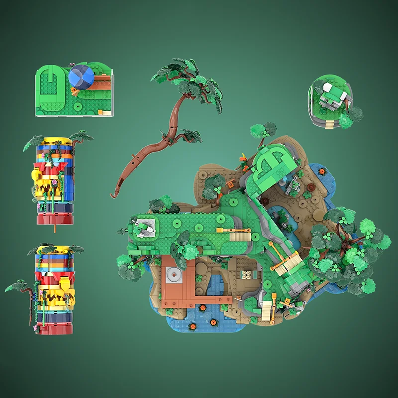 Stad Street View Model Moc Bouwstenen Modulaire Jungle Oude Ruïnes Model Technologie Bakstenen DIY Montageset Cadeau HolidayToy