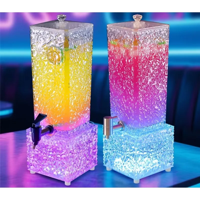 3L Custom Logo PC Beer Tower Dispenser Ice Pattern LED Beverage Dispenser for Bar