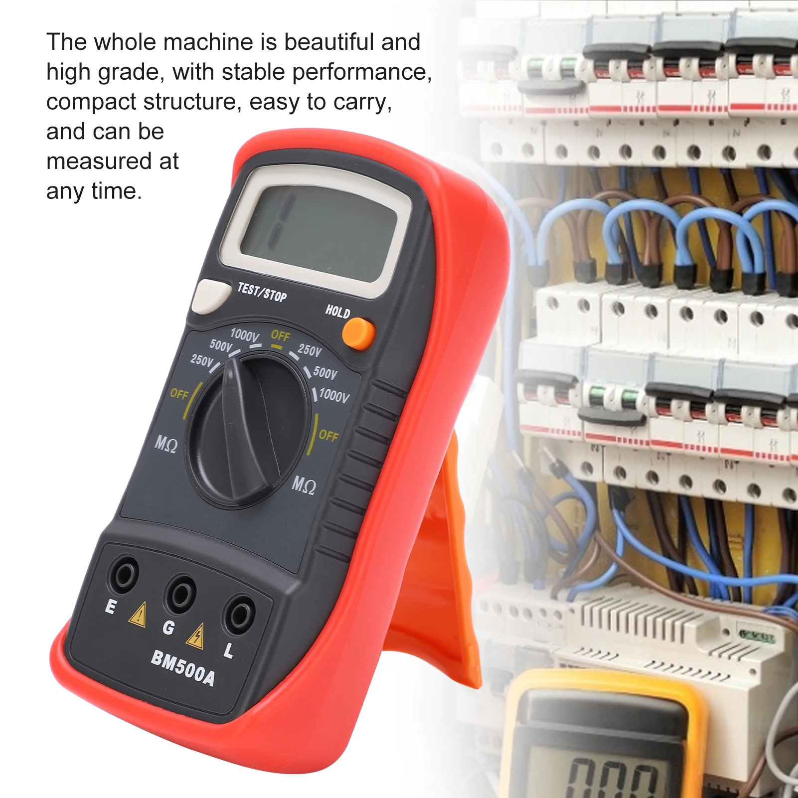 BM500A 1000V LCD Resistance Tester Digital Insulation Resistance Meter Megohm Meter Resistance Tester Resistance Test Instrument