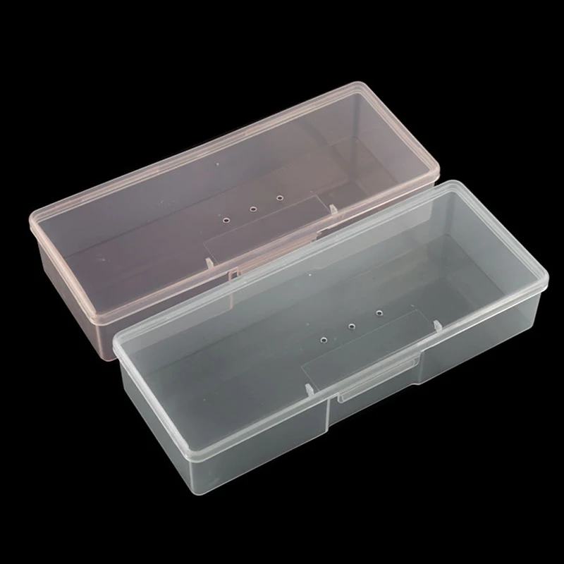 Transparent Rectangle Nails Storage Box Nail Art Rhinestones Decorations Jewelry Nail Art Equipment Tools Case