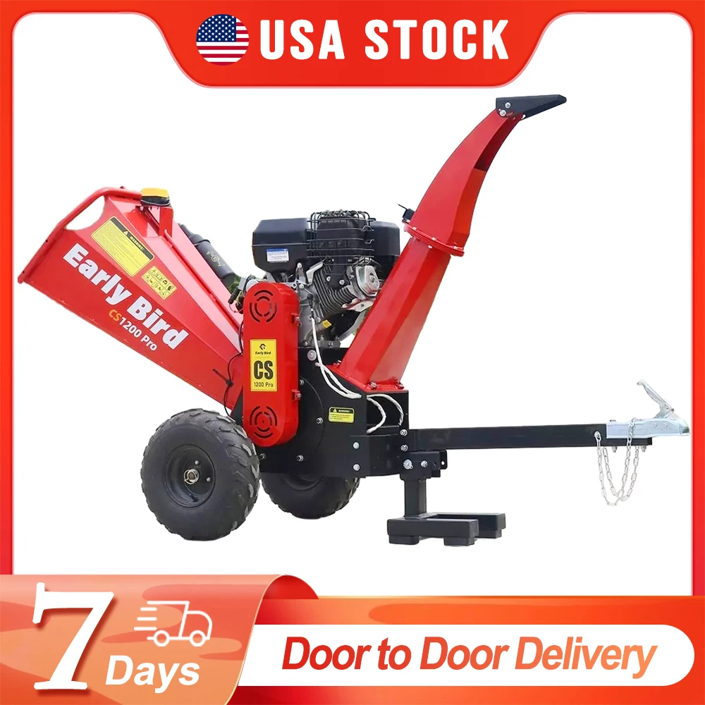 Electric Start Petrol Engine 15HP Wood Shredder Chipper Wood Branch Crusher in Stock