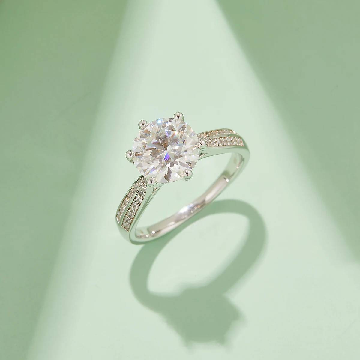 

Изысканное четырехцветное женское кольцо S925 с посеребренным платиновым муассанитом и бриллиантом, 3,0 карата, D-класса для вечеринки