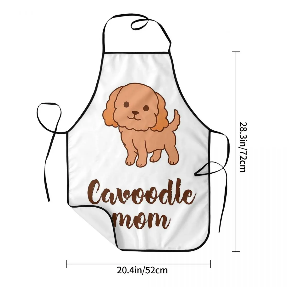 Cavoodle Dog Mom Apron Chef Cooking Baking Tablier Sleeveless Bib Kitchen Cleaning Pinafore for Women Men Gardening