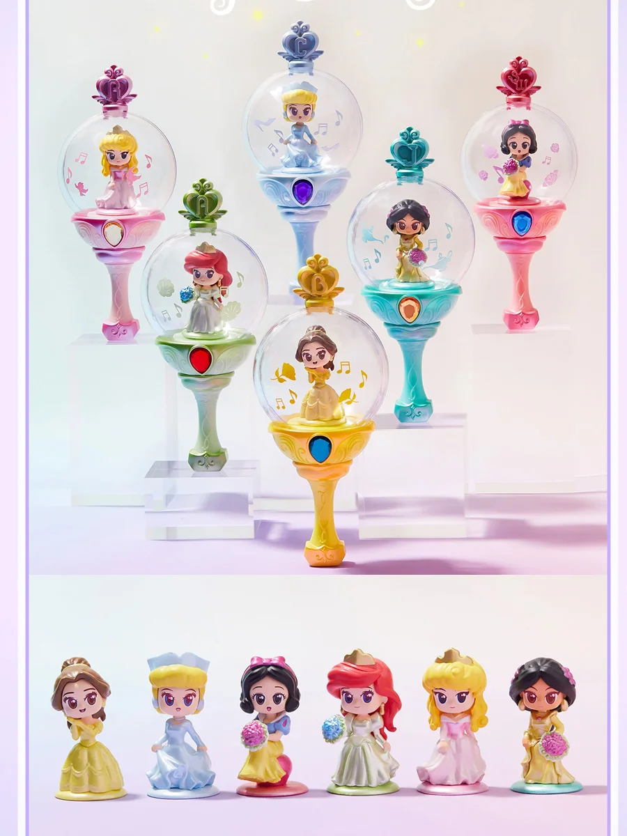 

Disney Princess Fairy Wand Action Figures Collectible Table Decoration Aqurora Belle Jasmine Ariel Snow White Kids Gift Toy