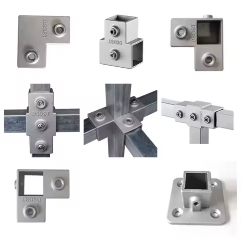 30X30mm/25x25mm Pipe Fitting Joint Square Pipe Connector Buckle Elbow Pipe Plug Fixed Buckle Flange Seat Square Steel Square
