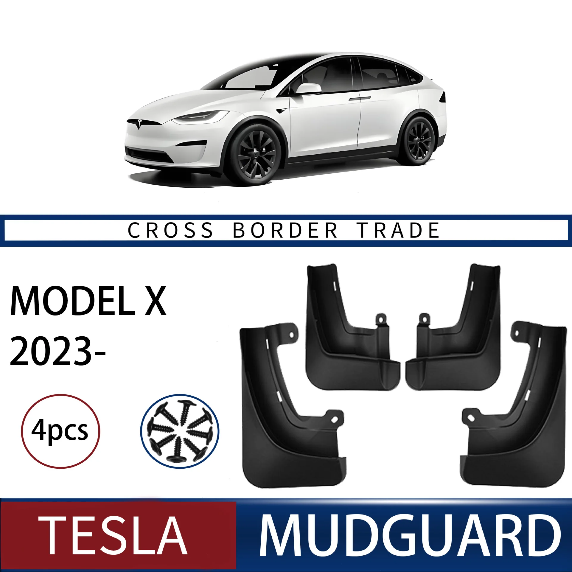 

FOR Tesla Model X 2023 Car Molded Mud Flaps Splash Guards Mudguards Front Rear Styling Front Rear Car Accessories