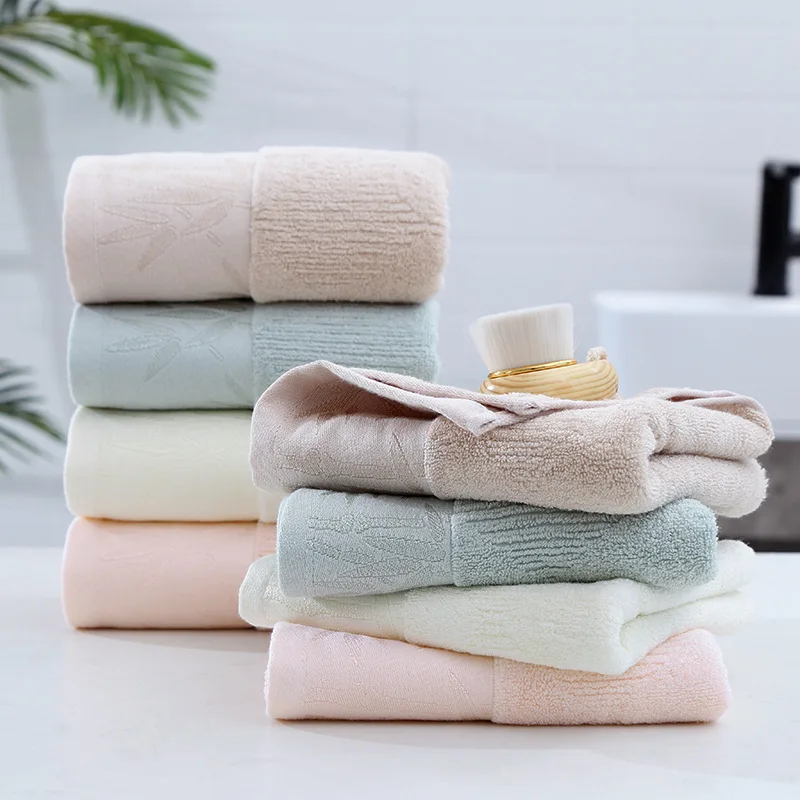 New Premium Lucky Bamboo Fiber Towel Thickened Soft Highly Absorbent Lint-Free—Superior To Cotton Face Towels with Embroidery