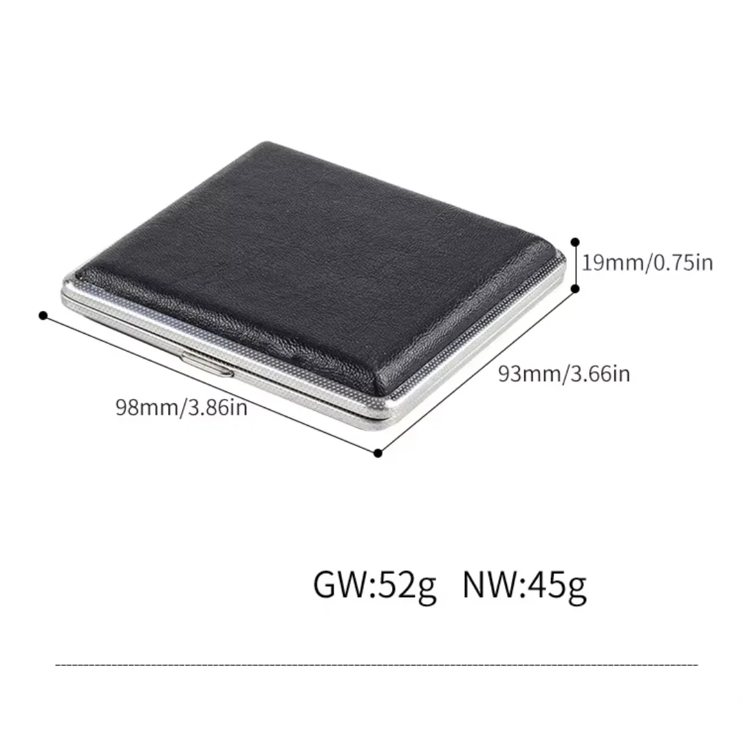 1pc Double-open Leather Cigars Cigarettes Cases for 20 sticks Cigarette Stainless Steel Tobacco Cigarette Boxes Tools view 6