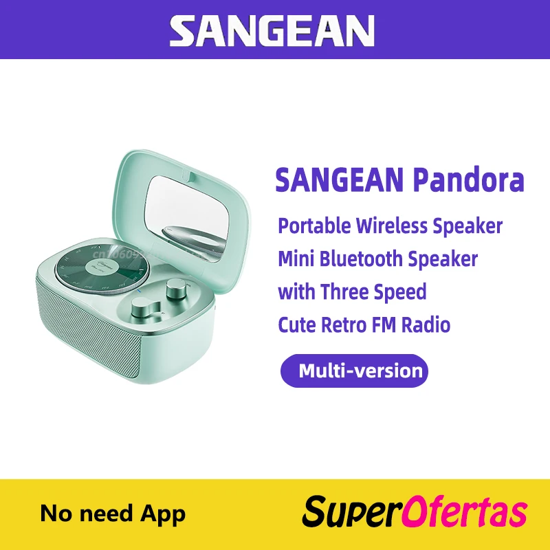 Sangean Mini Bluetooth Speaker Portable Pandora Wireless Speaker Cute Pocket Stereo FM Receiver Retro Birthday Or Festival Gift