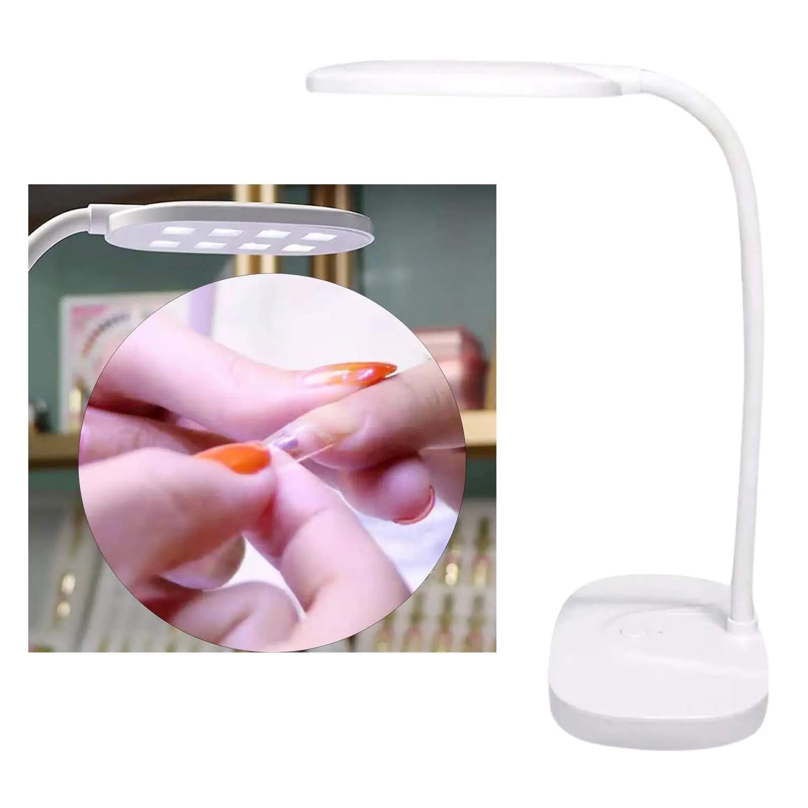 

Gooseneck LED Nail Lamp Quick Dry Curing Lamp USB Charging Nail Dryer Lamp for Salon