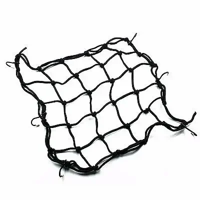 Motorcycle 6 Hooks Hold Down Fuel Tank Luggage Net Mesh Web Bungee Helmet Cargo