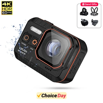 CERASTES 액션 카메라 4K60FPS, WiFi 원격 제어, 2.0인치 HD 스크린, IP68 방수 기능이 탑재되어 있어 운전기록기, 다이빙 및 야외 스포츠에 적합합니다. 방수, 1회 클릭 SOS, 한국에서의 무료 교환 및 반품, 빠른 배송
