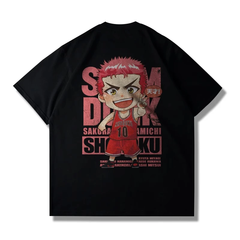 

Sakuragi Blossom Road Mitsui Riman SLAM DUNK Joint футболка с короткими рукавами, мужская и женская хлопковая летняя футболка Ins Y2k, новый бренд