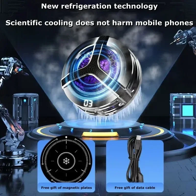 S9 Dispositivo di raffreddamento universale per telefono cellulare Refrigerazione a semiconduttore Ventola di raffreddamento magnetica Radiatore per IOS Android Dissipatore di calore silenzioso