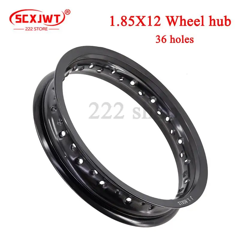 12 Inch Front/Rear Wheels Parts 32 or 36 Spokes Holes 1.85x12 Motorcycle 12 Inch Aluminum Alloy Wheel Rims