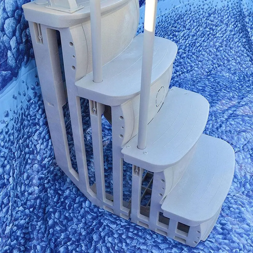 24 escalones inteligentes para piscinas sobre el suelo, resistentes, color topo, de 4 piezas, con capacidad de 200 libras