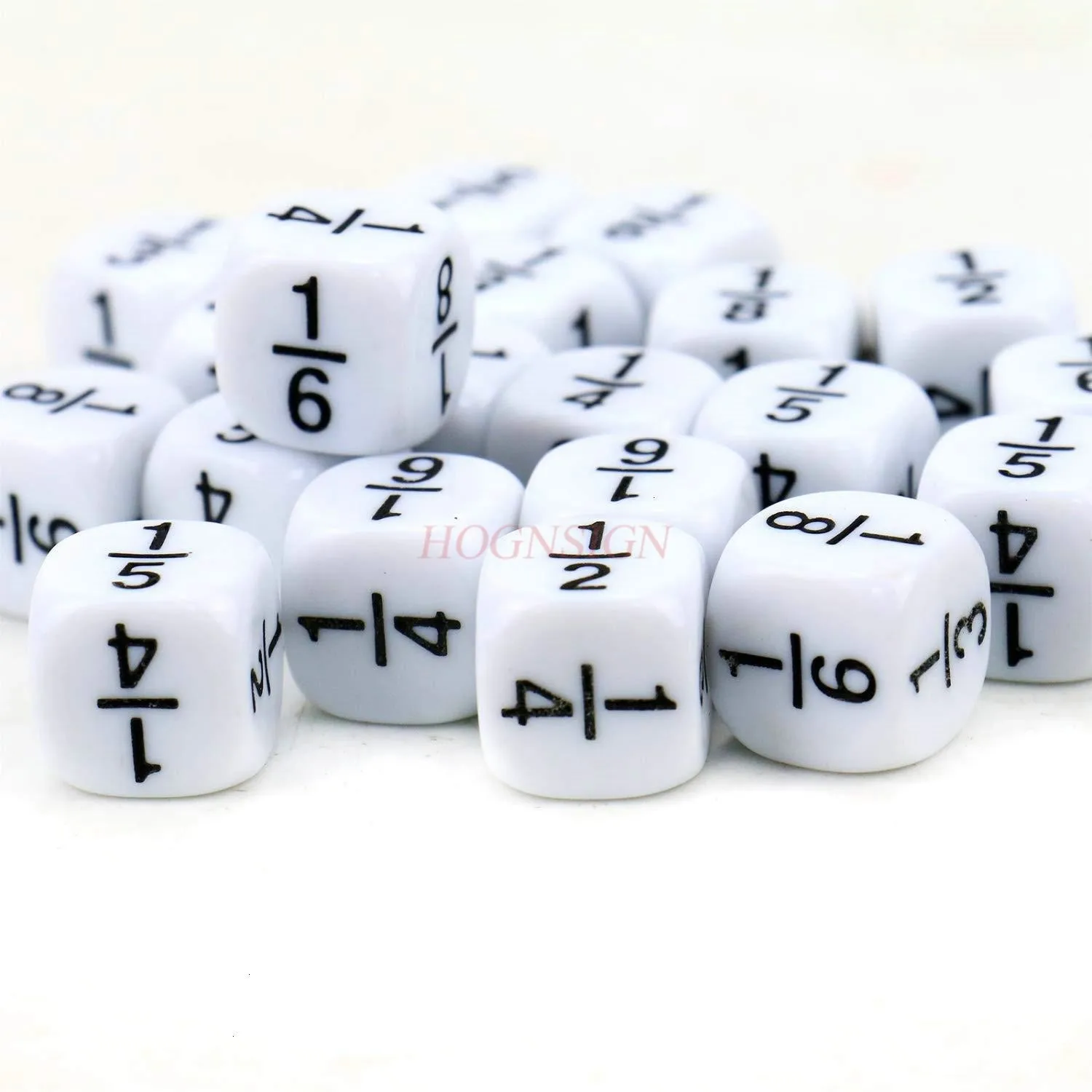 

10 шт./компл. фиксационные игральные кости, белые 16*16 мм, дробные кубики с цифрами, Монтессори, развивающие детские математические игрушки для детей, игры, игрушки