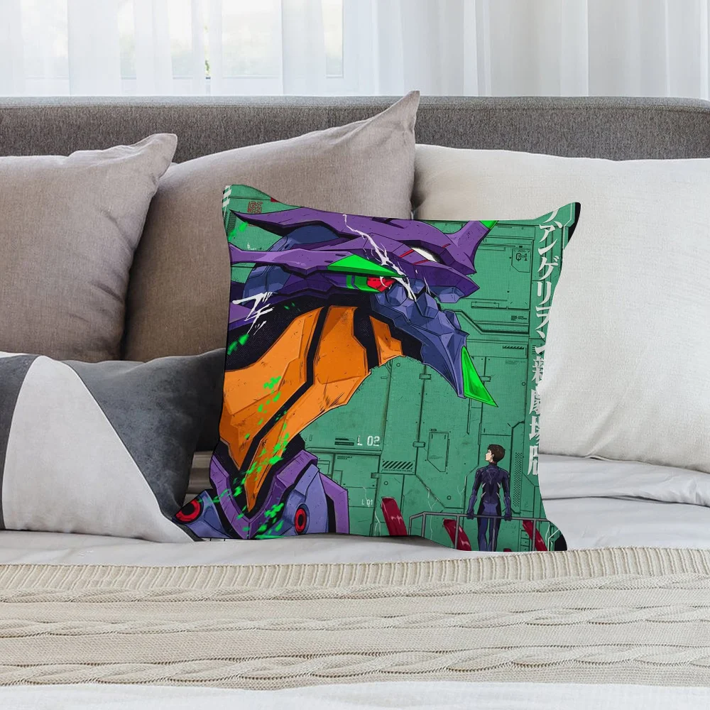 G-Genesis E-EVAngelionS Pillow Case Short Plush Pillow Covers Sofa Decorative Gift Home Double-sided Printing Cushion Cover