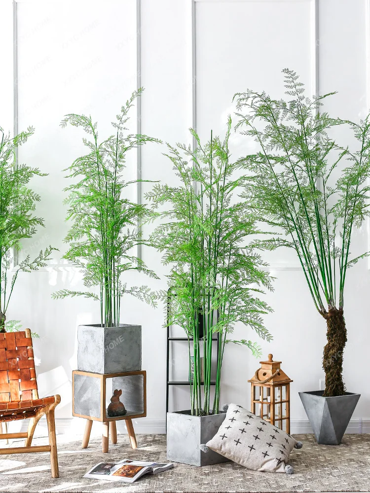 Simulation Wenchang Bamboo Large Oxygen Fern Plants Green Plants Bonsai Fake Trees Interior Decoration Ornaments Landing