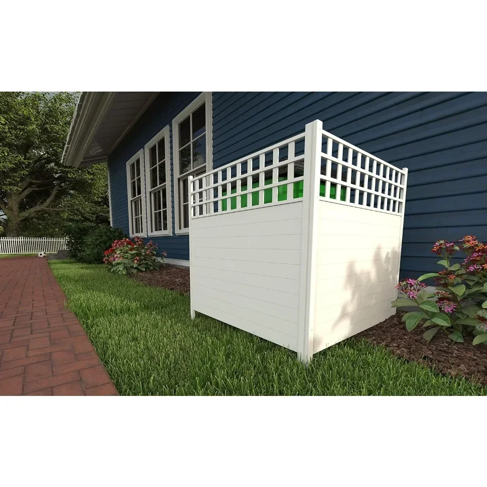 Privacy Screen e Fence Kit, Outdoor Product, Dig Free Vinyl Kit, branco, largo, 44 "High x 42" Wide, 2 Pcs Set