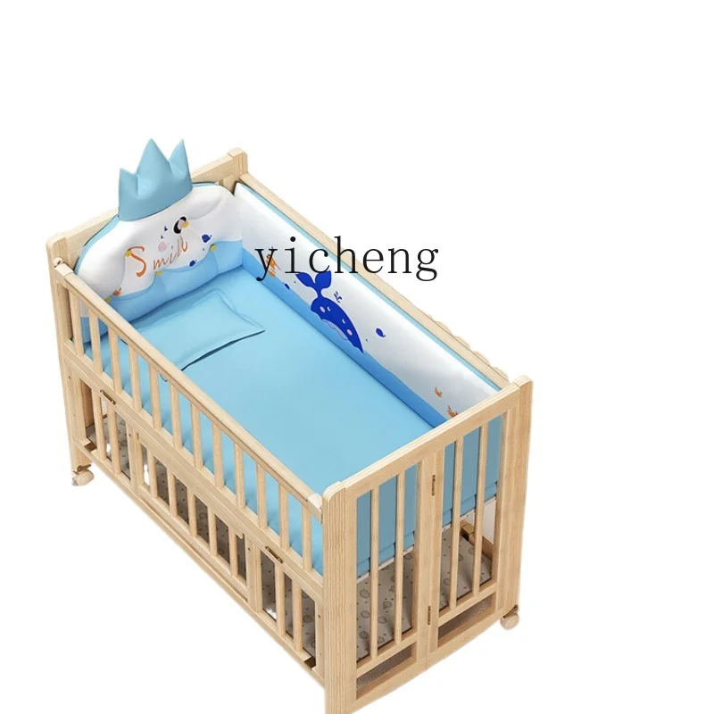 Lit Pliable en Bois Massif pour Bébé, Lit Multifonctionnel, Sans Peinture, Coutures Parfaites, XL