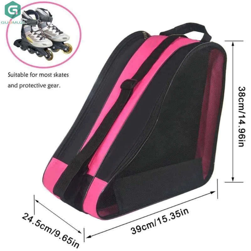 

Сумка для роликовых коньков, вместительная сумка для обуви для катания из ткани Оксфорд, чехол для аксессуаров для катания, 3-слойный дышащий чехол для коньков