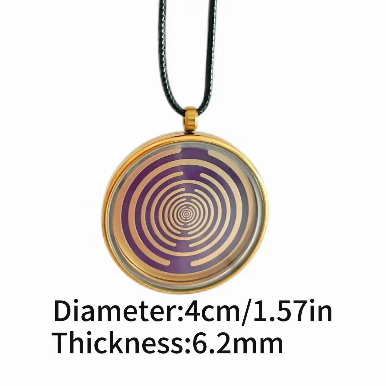 Disco de polarización MWO, colgante de collar, dijes, oscilador multivave, adornos de antena, disco de energía chapado en oro Lakhovsky