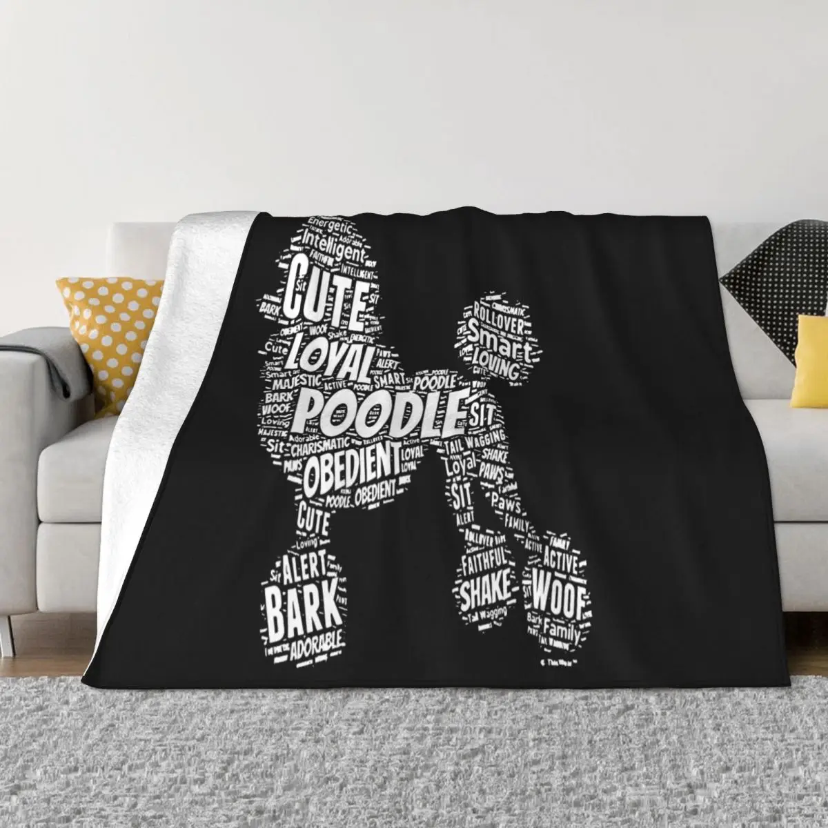 Hipster Harajuku Brand Clothing T Poodle Word Art Dog Puppy Owner Gift Printed Scar Pure Pride Design Adults Throw Blanket