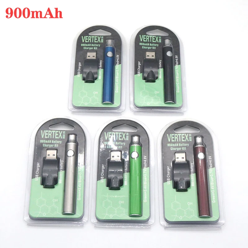 5-30pcs Vertex 510 스레드 예열 배터리 충전기 키트 350mAh/650mAh/900mAh/1100mAh Vape 배터리 펜 전자 담배 510 카트리지