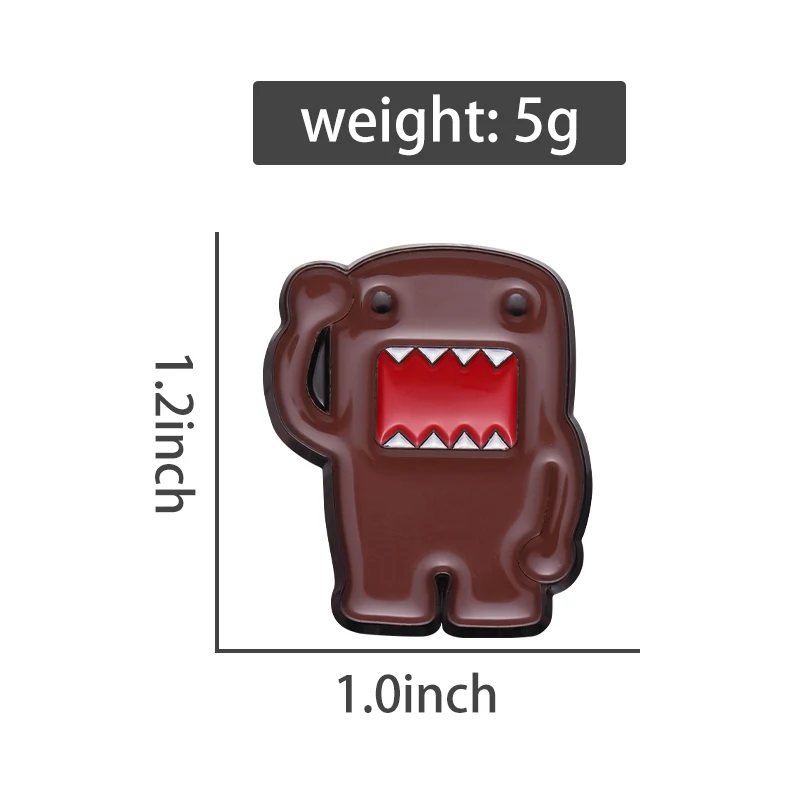 Милые эмалированные заколки Домо-кун на заказ, поддержка телевизора, кавайные броши-талисманы, значки на лацкан, Мультяшные забавные украшения,
