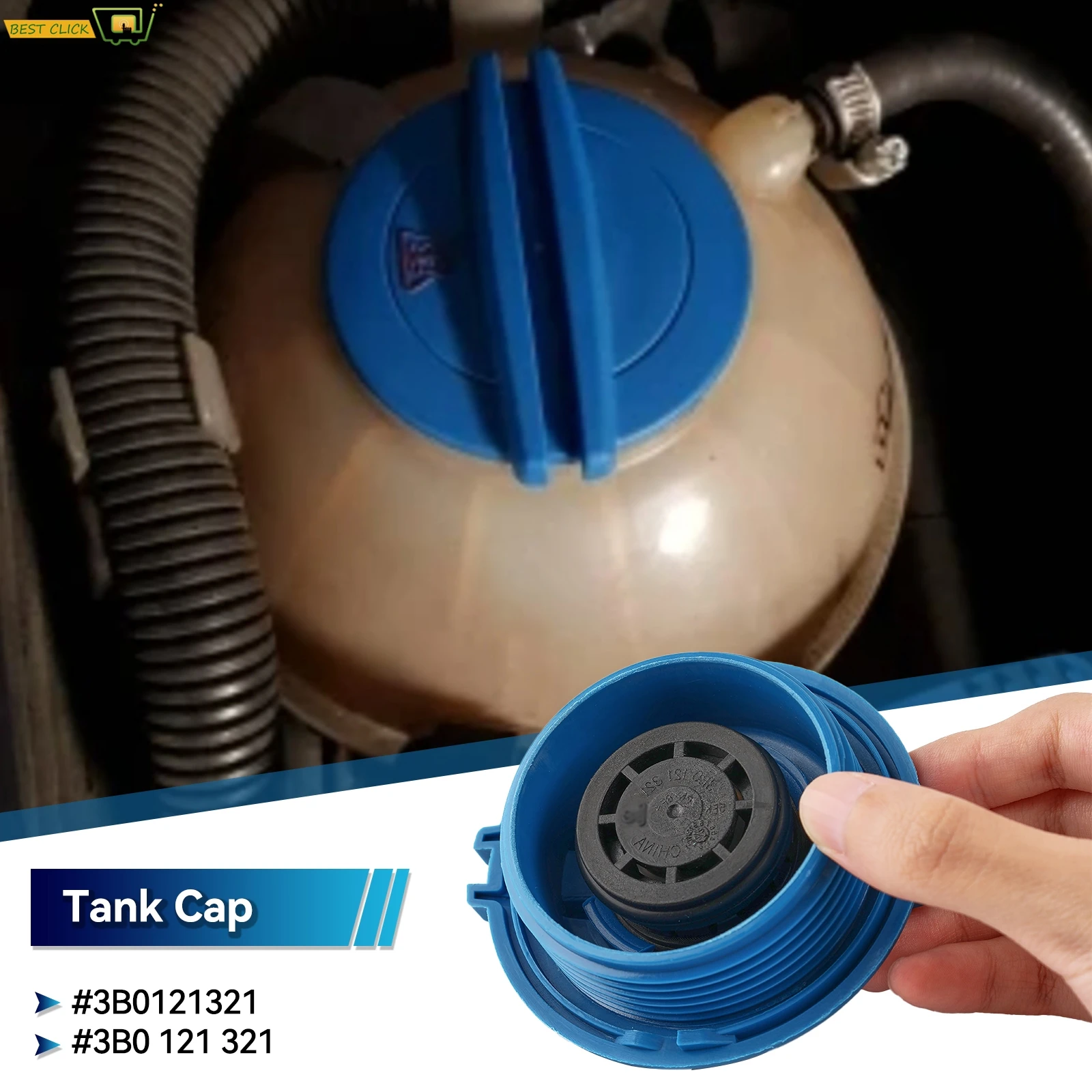 

Radiator Water Coolant Reservoir Expansion Storage Tank Cover 3B0121321 Fit For Audi A3 A4 A6 VW Passat B5 Jetta Golf Eos Polo