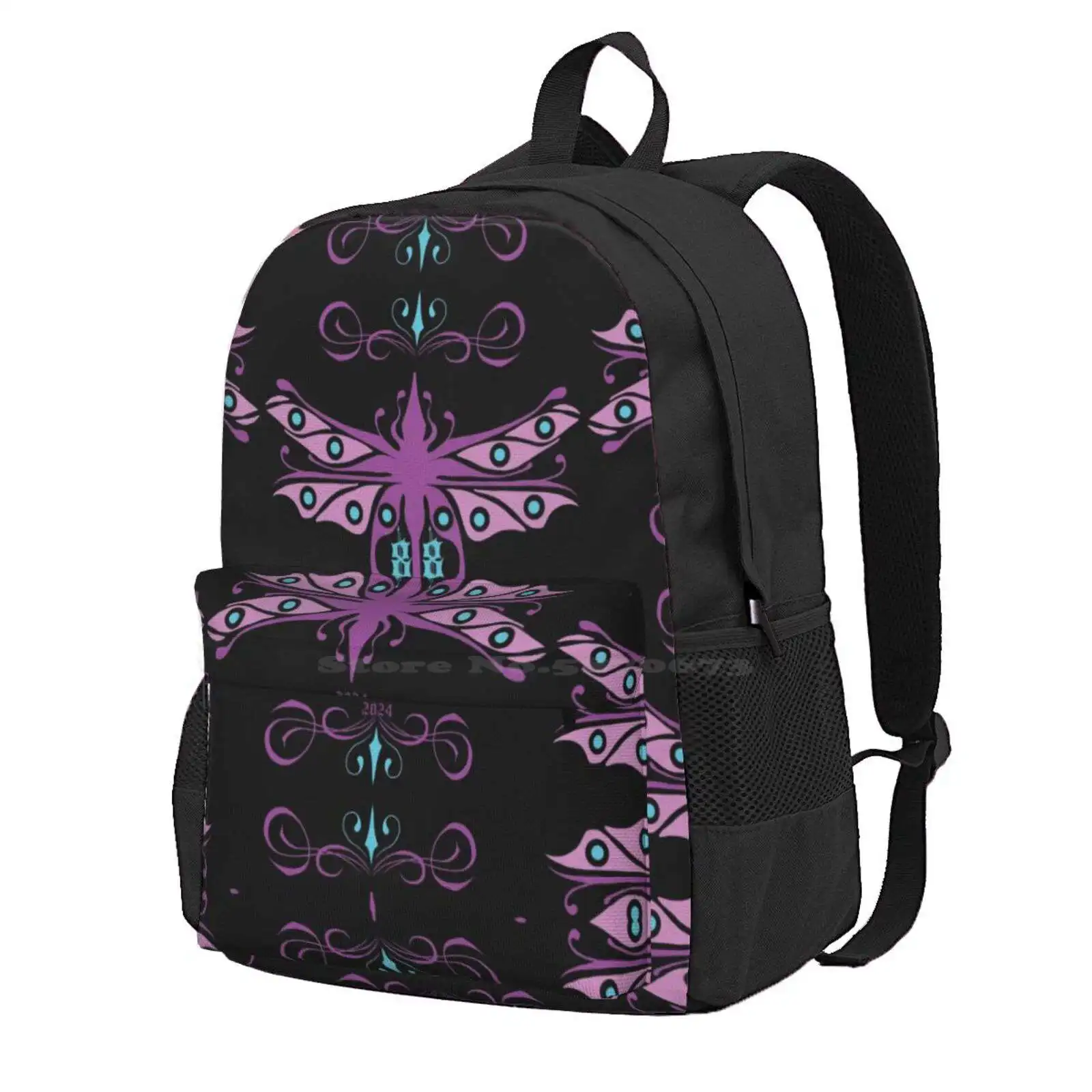 Dragonfly Mating,Pink And Blue Hot Sale Schoolbag Backpack Fashion Bags Dragonfly Lover Dragonfly Art Dragonfly Wings Dragonfly