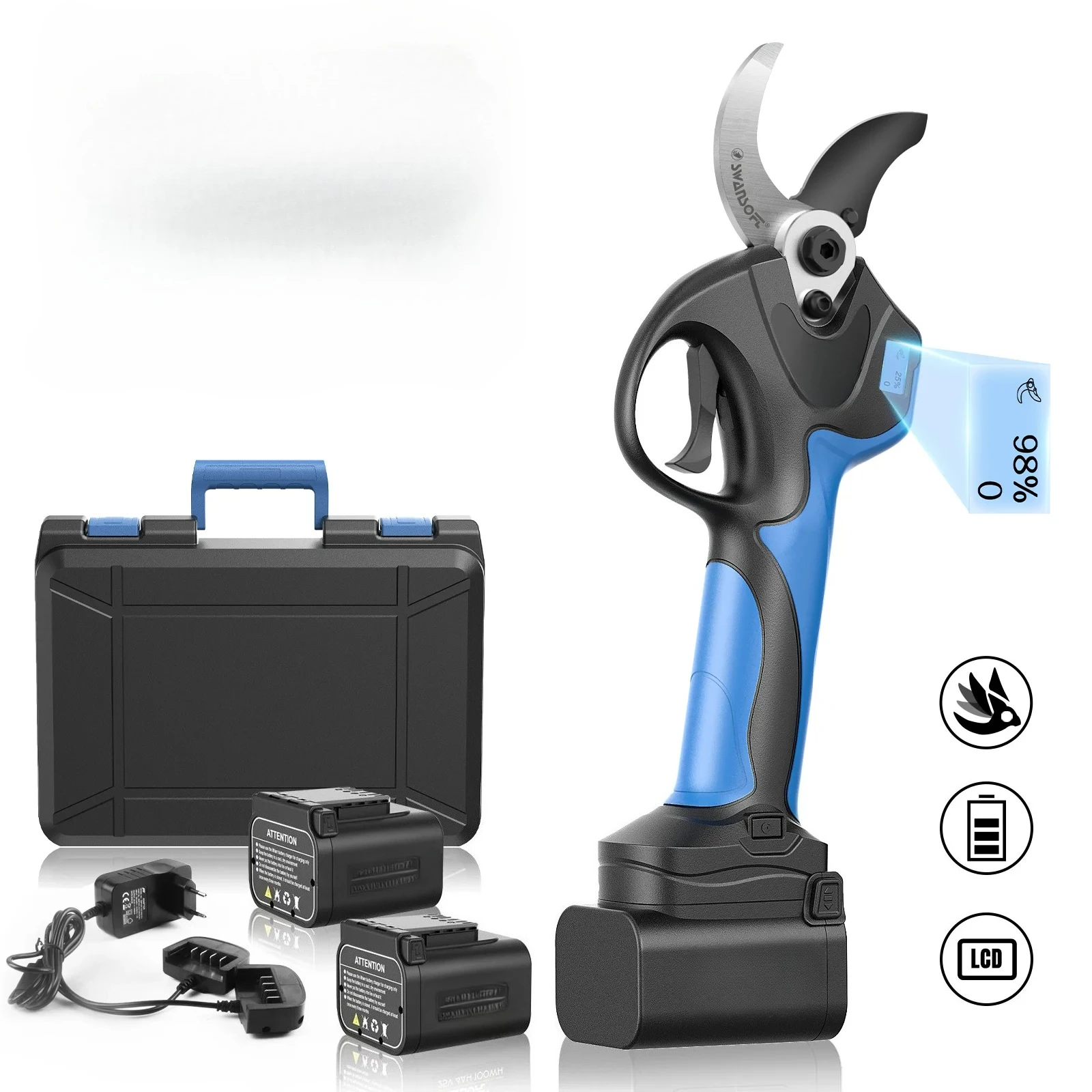 electric pruning shear with 4AH battery, 40mm cutting diameter