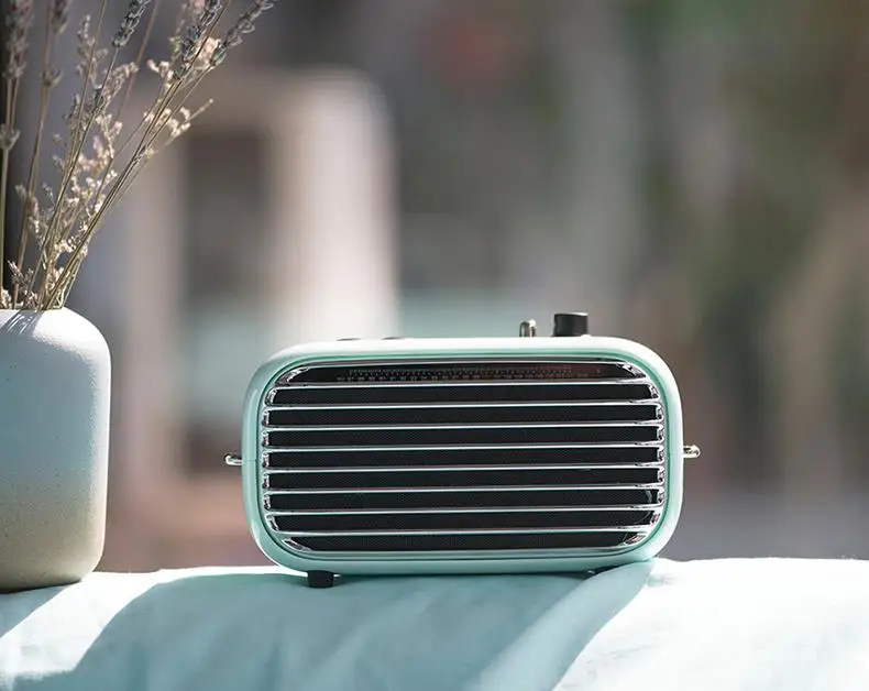 Poison-M Tiffany Blue Bluetooth Speaker Restore FM Radio Portable Camping Wireless Music Player Subwoofer Gift