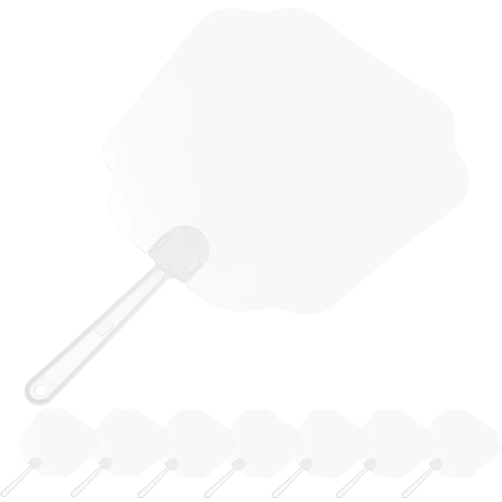 8 قطع من مراوح مستديرة فارغة، مروحة يدوية شفافة يمكنك صنعها بنفسك لمشاريع الرسم الحرفية، مروحة جرافيتي مزخرفة، مراوح بلاستيكية شفافة للمنزل