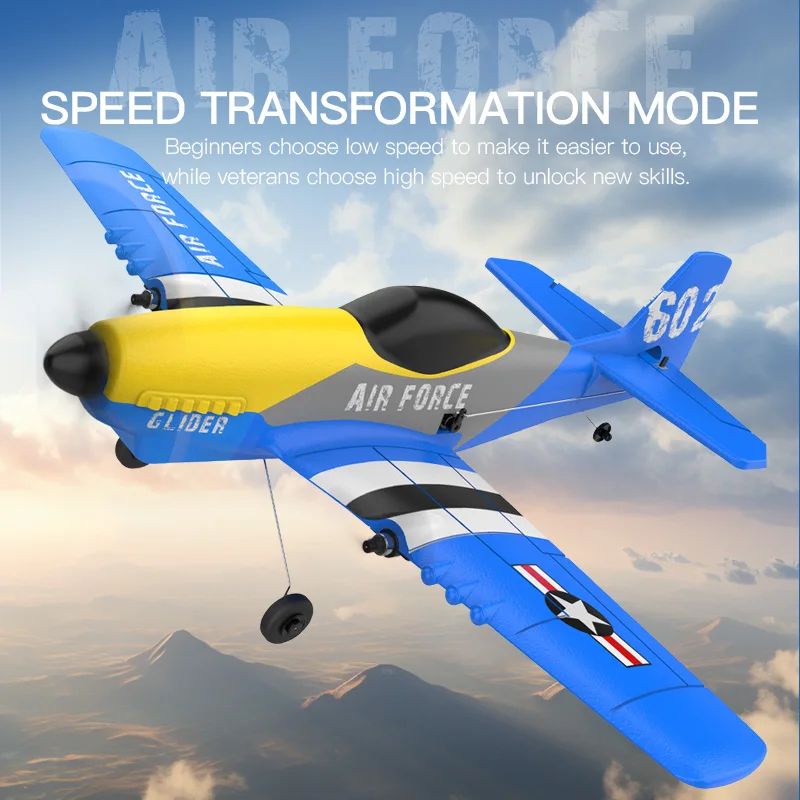 RC Plane Remote Control Aircraft 3CH Air Force 602 Double Motor Toy Foam Fixed Wing Combat Airplane Toys for Kids Christmas Gift