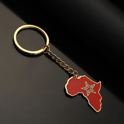 Stainless Steel Hip-hop Africa Map Keychain Jewelry Morocco Nigeria Tunisia D.R.Congo Cabo Verde Liberia South Africa Berbers