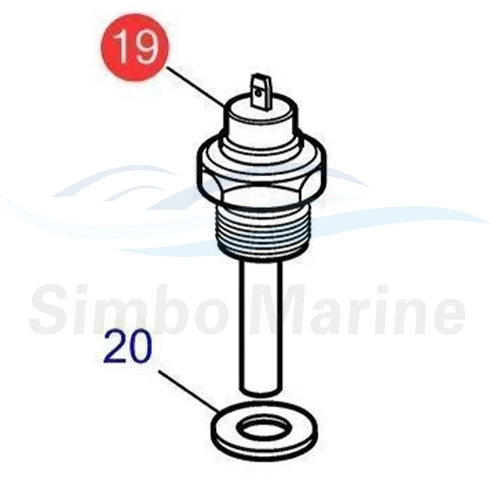 Water Temperature Sender 40-120ºC for Volvo Penta replaces#: 827151