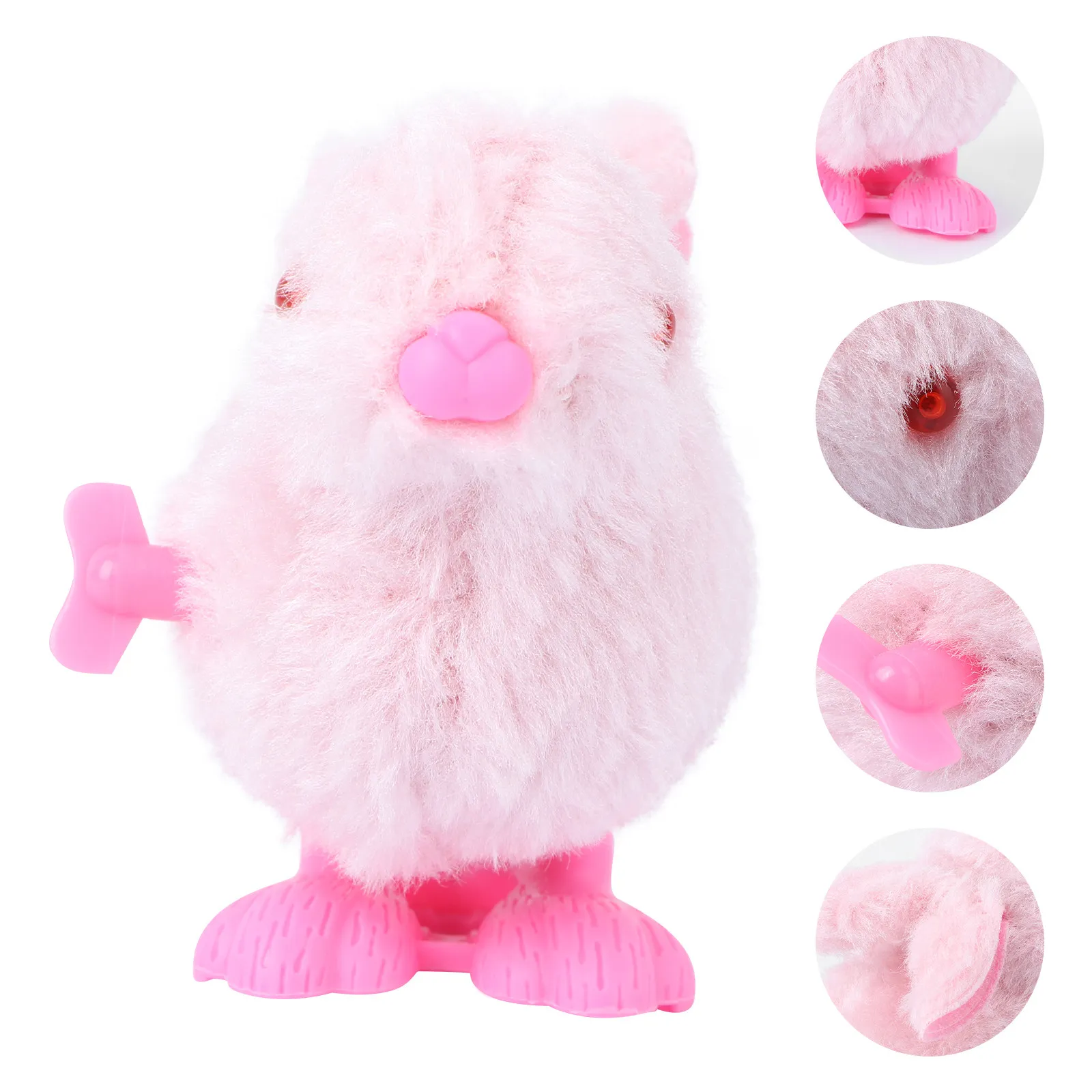 

4Pcs Wind-Up Rabbit Hopping Stuffed Animal for Kids Premium Soft Material Jumping Clockwork Bunny Gift for Birthday Festival