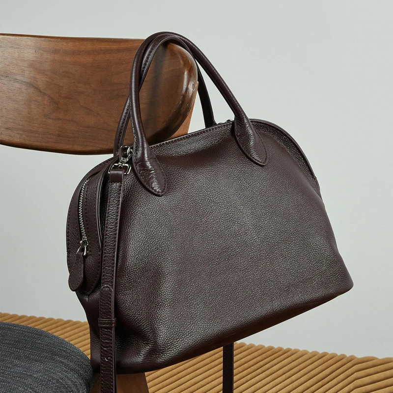

Genuine Leather The Agnes Top-Handle Bags For Women Luxury Designer Handbag And Purses 2025 New In Cattle Split Leather Shoulder