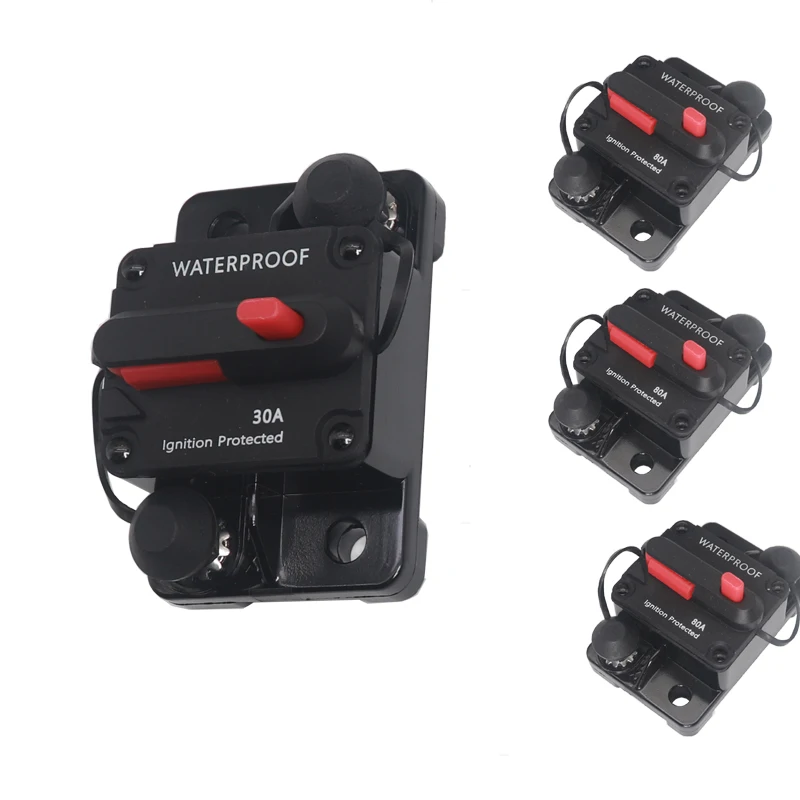 【1PCS】Circuit Breaker Fuse Reset 30A 40A 50A 60A 70A 80A 100A 120A 150A 200A 250A 300A AMP Waterproof Boat Car Circuit Breaker