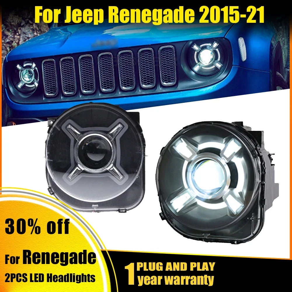 

2 шт. светодиодные фары для фар Jeep Renegade 2015-2021 светодиодные DRL спрятанные фары «ангельские глазки» аксессуары для стайлинга автомобилей