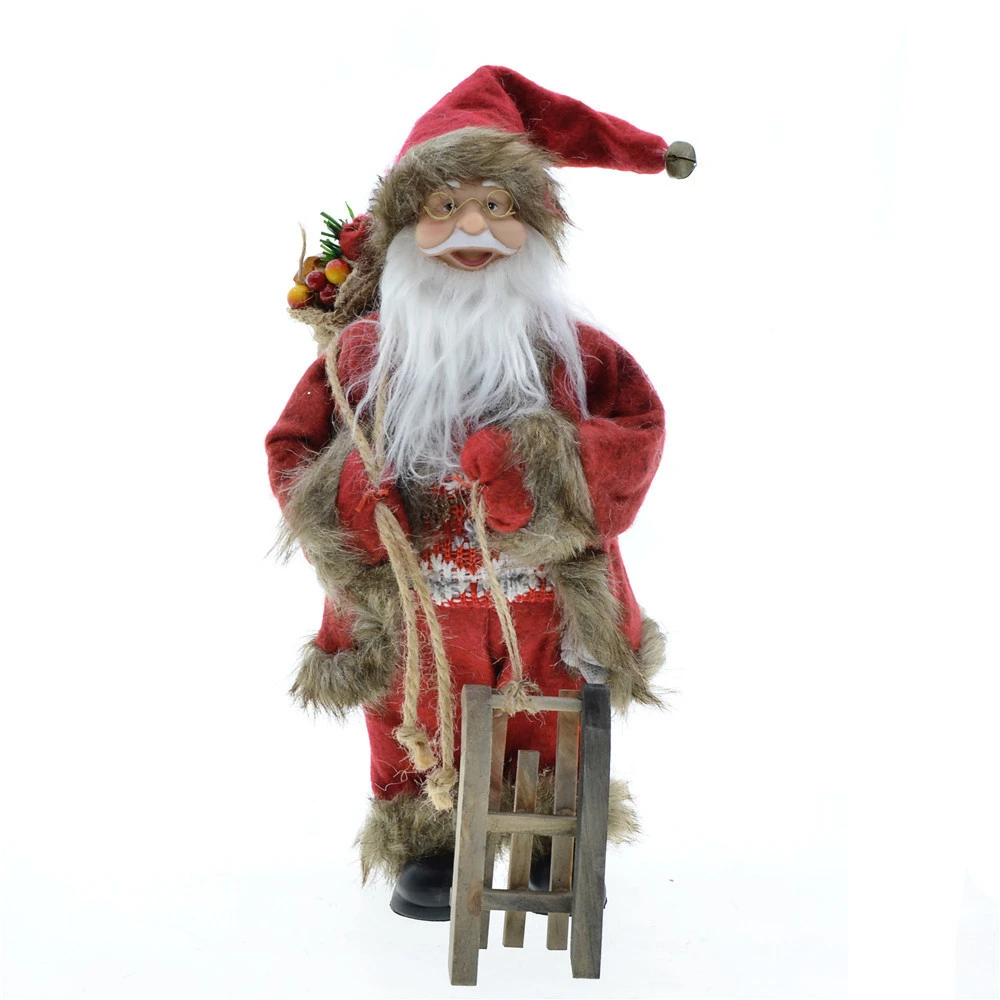 Santa Claus Standing Doll Holiday Party Decor Supplies Christmas Tree Hanging Pendant Figurines Plush Toy Ornament Xmas gifts